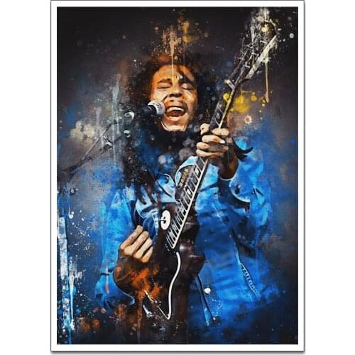 No Frame HD Home Decoration Printing Bob Marley Poster Canvas Wall Art Oil Painting Living Room Decor