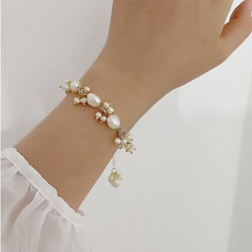 Handmade Natural White Pearl Bracelets For Women Girls Wedding Vintage Jewelry Fine Female Pulseras Gifts for Girlfriend Friends