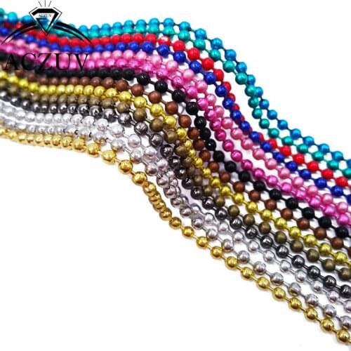 100m 1.2mm 1.5mm 2mm 2.4mm 3.2mm Bead Chain Metal Ball Chains Findings Jewelry DIY and Cothing Accessories