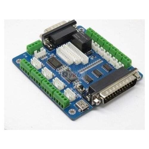 CNC 5 Axis Mach3 Interface Board, Breakout Board Input 5V DC for Stepper Motor Driver Mill