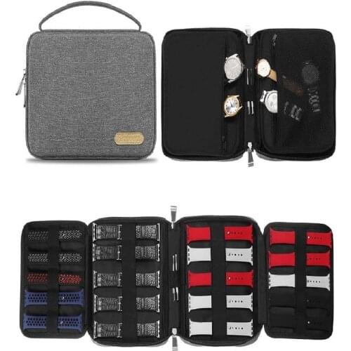 Travel Watch Storage Box Watch Band Storage Case for Watch Band Strap Organizer Watch Holder Portable Data Cable Storage Bag