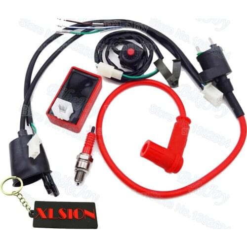 Wiring Loom Harness Kill Switch Racing Ignition Coil 5 pin AC CDI Box A7TC Spark Plug for YCF SSR SDG Pit Dirt Bike ATV Go Kart