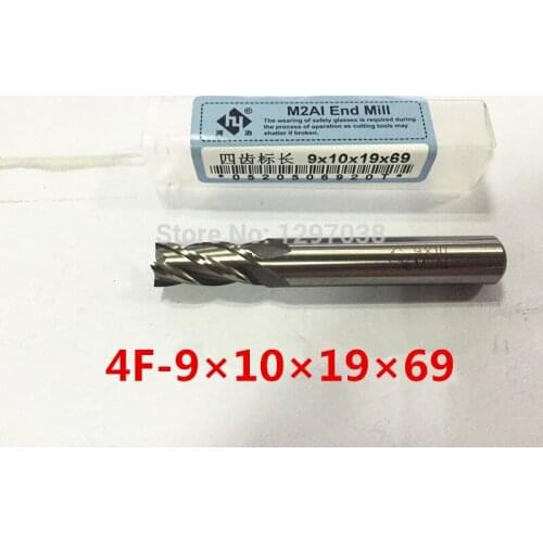2PCS CNC cutter machine tool Super-hard high speed steel M2AL 4flute dia 9mm endmill ,All grinding milling cutter