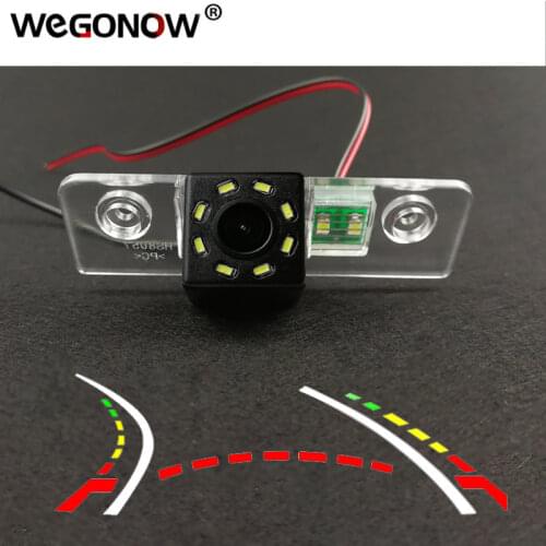 HD Wireless Car CCD Rear Camera Fisheye 4 8 12 led dynamic Night Vision bracket parking camera For Skoda Octavia 2008-2012 2013