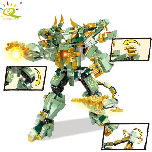 HUIQIBAO TOY 782PCS Ninja Armor Robot Building Blocks Military Weapon Mecha Figure Brick City Construction Toy for Children Kids