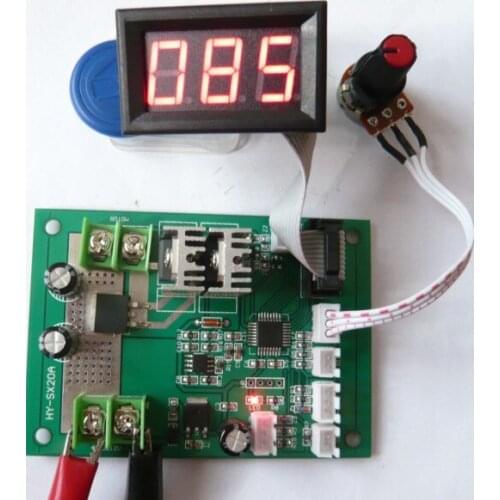 HY-SX20A DC Brushed Motor Speed Controller with Display Pwm Speed Controller 12-24V Short Circuit Protection
