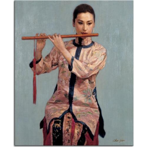 Hand painted chinese woman portrait Decorative Canvas Oil Painting Best For Powder Room Decor And Home Artwork And Gifts