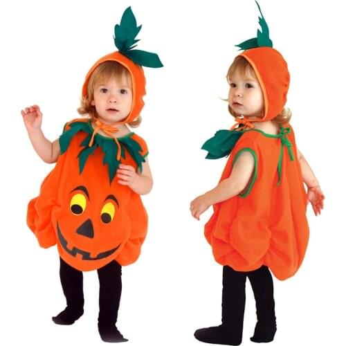 Halloween Cosplay Costume Children Pumpkin Costume Pumpkin Suit Dress Boys and Girls Universal
