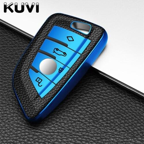 Leather TPU Car Key Remote Cover Case Shell for BMW X1 X3 X5 X6 Series 1 2 5 7 F15 F16 E53 E70 E39 F10 F30 G30 remote keychain