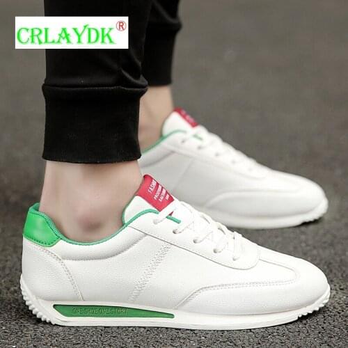 CRLAYDK Couple Men Sneakers Lightweight White Sport Running Leather Shoes Comfortable Casual Students Boys Girls Walking Tennis
