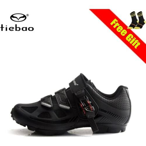 Tiebao Black Mtb Shoes Men Mesh Cycling Sneakers Breathable Self-locking Mountain Bike Professional SPD Riding Bicycle Shoes