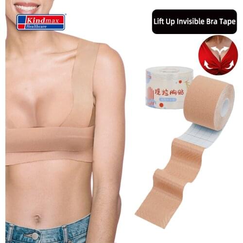 Kindmax Boob Tape Rolls Breast Lift Adhensive Tape Lift Up Invisible Bra Tape, Push up Sexy Backless Tapes kinesio Women Lady 5M