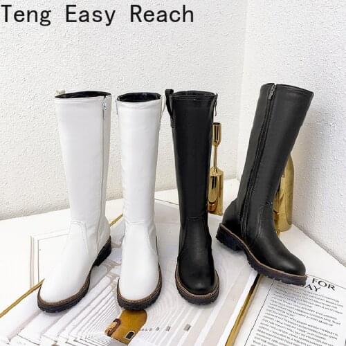 Fashion Knee High Boots Women Shoes 2021Autumn Winter Womens High Boots Zipper Comfortable Long Shoes Ladies Large Size 43