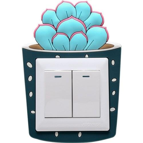 Cartoon Stereo Luminous Switch Sticker Home Living Room Bedroom Washable Switch Paste Dust Cover Wall DIY Decoration