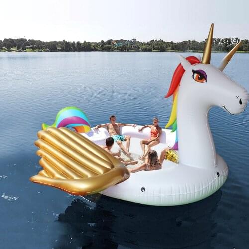 Fits Seven People 530cm Ginormous Flamingo Giant Unicorn Inflatable Boat Pool Party Float Air Mattress Swimming Ring Toys boia