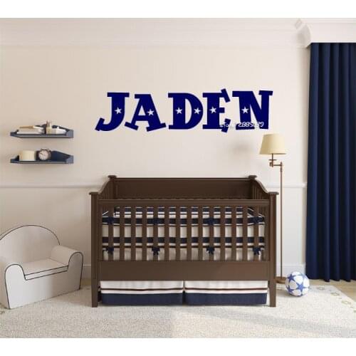 Stars Outer Space Wall Stickers Customized Name Wall Decal Monogram Boys Girls Nursery Room Vinyl Wall Decals Mural Poster SA597