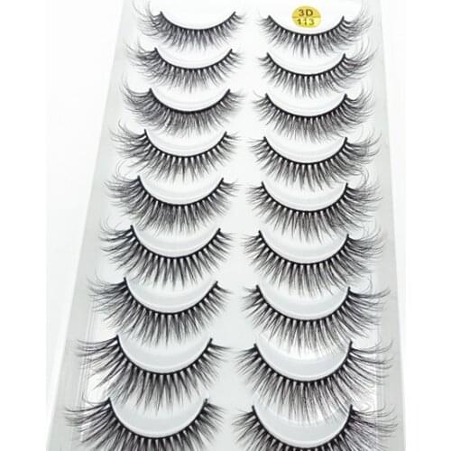 QUXINHAO False Eyelashes 10 pairs Lashes Wholesale Mink Eyelashes Natural Mink Lashes cilios maquiagem for Makeup