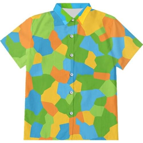 IPFD EU/US Size Fashion 3d Printed Rainbow Paint Stitching Button Shirts Streetwear Men Colorful Women Casual Harajuku Shirts