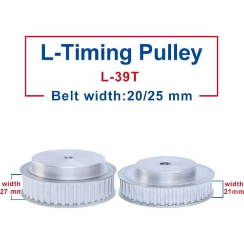 Pulley L-39T Aluminum Material Pulley Wheel Process Hole 12 mm Slot Width 21/27 mm Match With L-Timing Belt width 20/25 mm