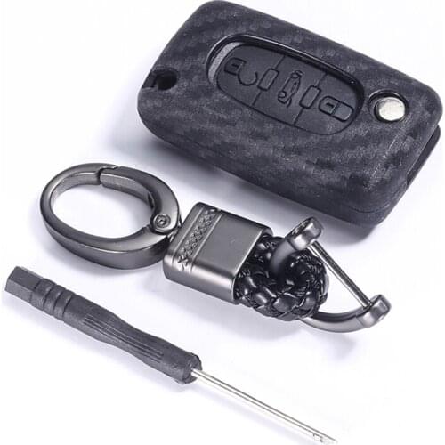 Silica Gel Rubber Car Key Cover Case Shell Skin Protect for Citroen C2 C4 C5 Picasso Xsara C5 C6 C8 Folding 3 Button Key