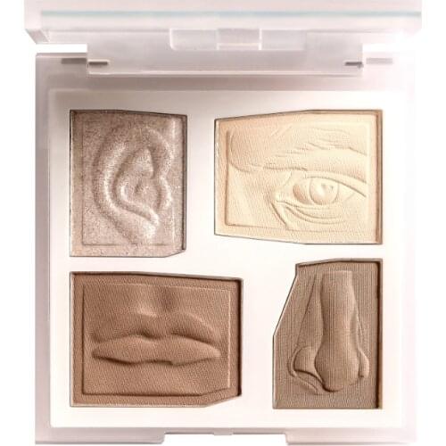 Sculptors Highlighter Powder Glitter Palette Matte Brightening Glitter Blush Shading Powder Plate Make Up Kit