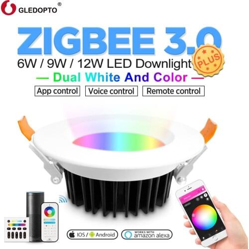 Gledopto Zigbee Warm White Cold White LED Ceiling Spot Light LED Recessed Downlight 6W For Bedroom Living Room Kitchen Corridor