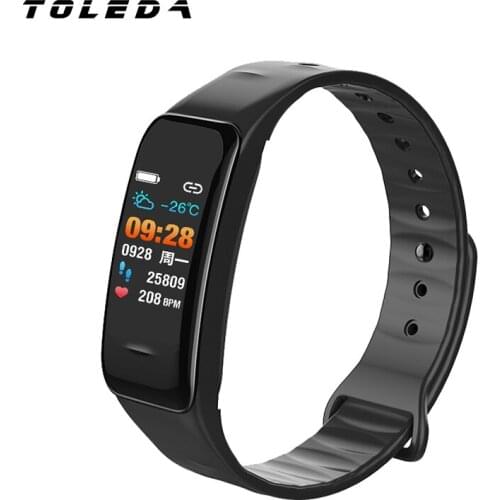 Toleda B1 Bluetooth Sport Sleep Tracker Christmas Gift Alarm Clock Blood Pressure Heart Rate Monitor Smart Wristband Watch Band