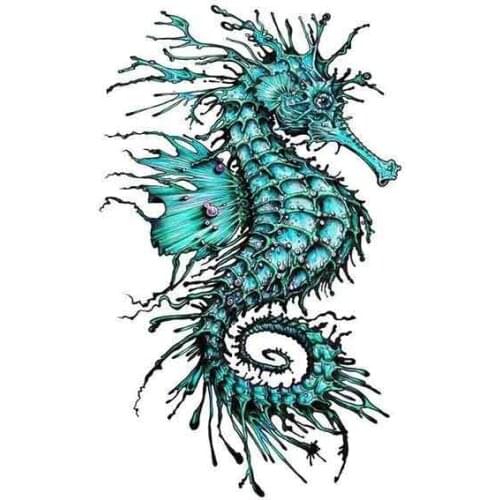 Personality Teal Sea Horse Fine Decal Vinyl Car Sticker Car Graphic Decal Waterproof 3D Suitable for VAN RV Apply To Car Window