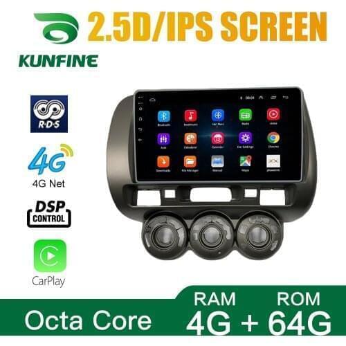 Octa Core Android 10.0 Car DVD GPS Navigation Player Deckless Car Stereo for Honda FIT CIVIC 04-07 Everus S1 Radio Headunit Wifi