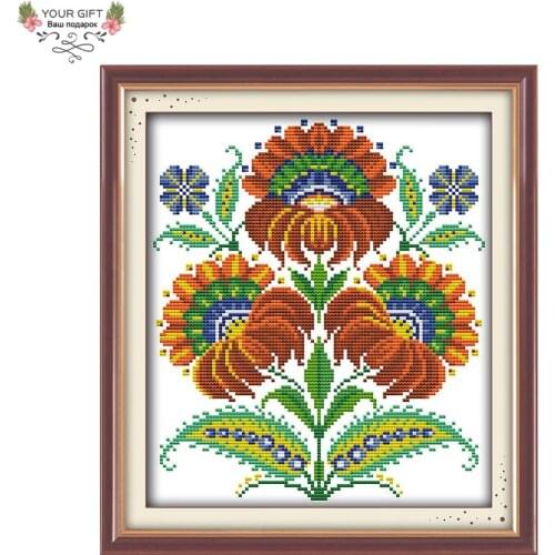 Joy Sunday H270 Free Shipping 14CT 11CT Stamped and Counted Home Decoration Fancied Flowers Embroidery Cross Stitch