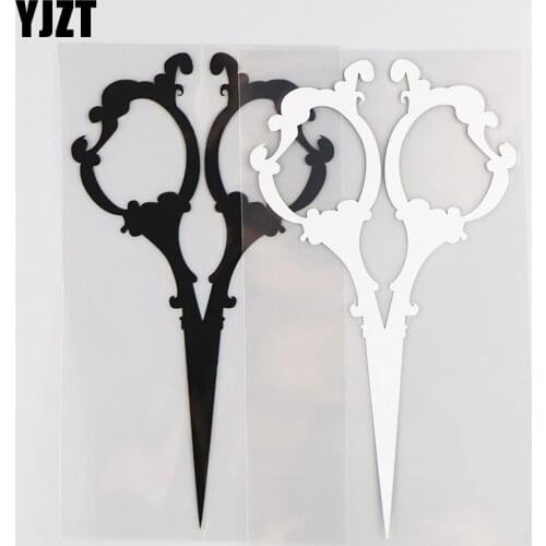 YJZT 8.8×16CM Fashion Scissors Decorate Car Stickers Creative Vinyl Decals Black/Silver 20D-0117