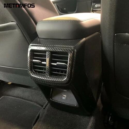 For Kia Optima 2020 2021 Rear Armrest Box Air Flow Vent Outlet Cover Trim Molding Carbon Fiber Interior Accessories Car Styling