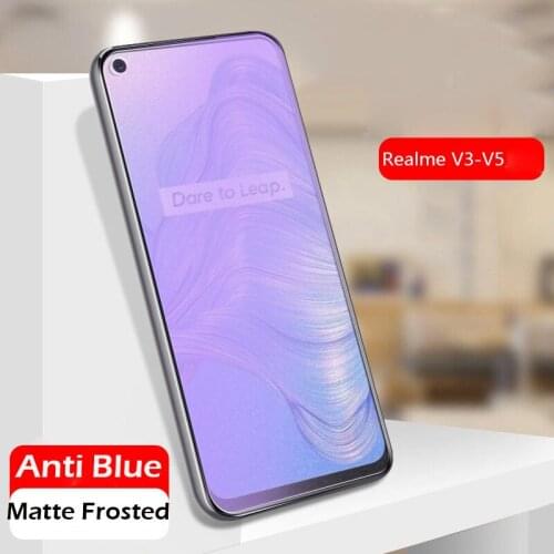 Matte Anti Blue Tempered Glass for OPPO Realme Narzo 10 10A Screen Protector For Realme V3 V5 5G U1 Cover Glass No Fingerprint