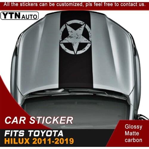 1Piece Band Brothers Emblem Star Five-pointed decal hood graphic vinyl car sticker for toyota hilux revo vigo 2011-2019