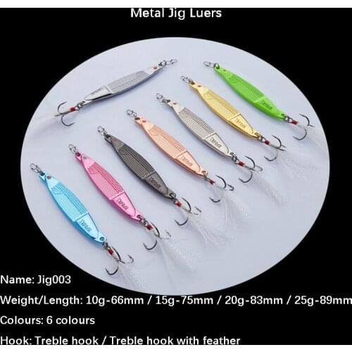 1pc Micro Metal Jig (10g,15g,20g,25g) Fish Jumping Fishing Lures Sinking Bait With Owner Hook