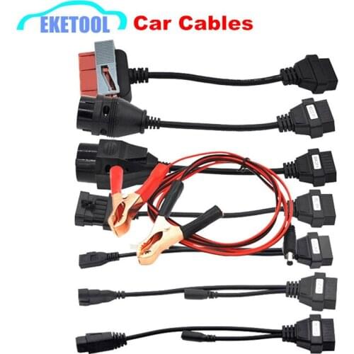 10pcs/Lot OBD2 Car Cables Diagnostic 8pcs Full Set Car Cable For TCS Pro Connector Adapter OBDII Cables Truck Cables 8pcs