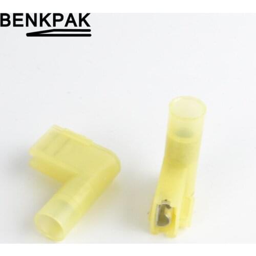 10pcs flag type 6.3MM nylon insulated terminals 6.3 plug Right Angle Terminals