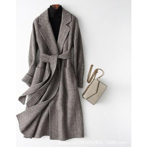 2020 Wool Coat Women Spring Autumn Ladies Coats and Jackets Double Sided Long Jacket Korean Abrigo Mujer
