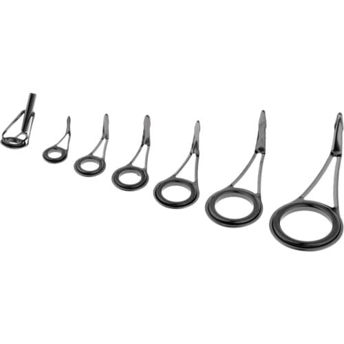 7pcs Fishing Rod Eye Ceramic Ring Lure Rod Guides Line Repair Tip Tops Rings, 7 Mixed Sizes