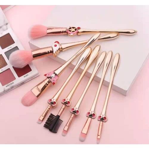 8PCS/SET Brush set Makeup Brushes Eyeshadow Brush Highlighter Brush Face Blusher Aluminum tube Handle Brush Beauty Makeup Tools