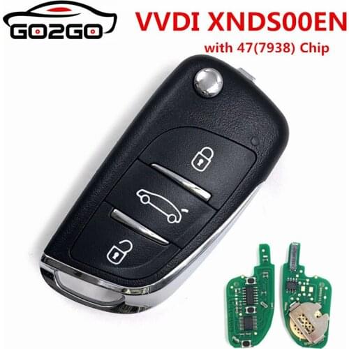 1 Piece 3 Buttons English Version Xhorse Wireless Car Key Remote with 47(7938) Chip XNDS00EN for VVDI Key Tool