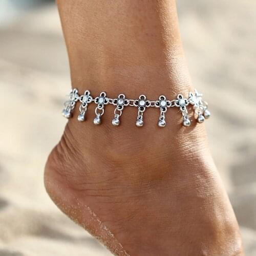 Boho Anklets for Women Goth Jewelry Sandals Indian Beach Summer Accessories Bohemian Chaine Body Bells Fashion Charm Foot Anklet