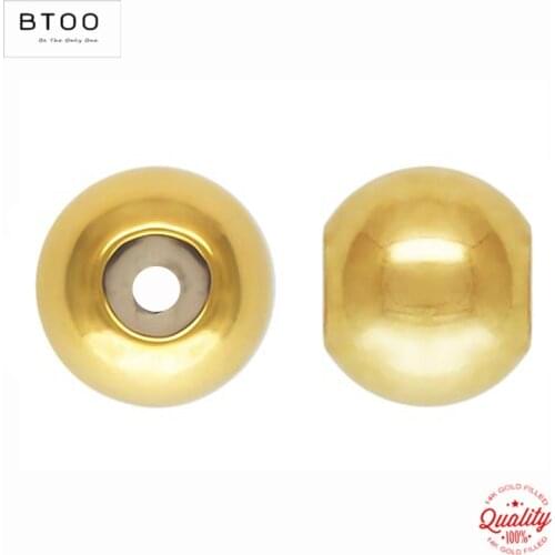 14K Gold Filled Bead with Silicone Insert 3MM/4MM Gold Beads for Jewelry Making Handmde DIY Accessories Gold Jewelry Findings