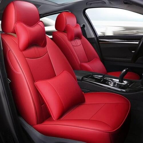 Custom cowhide car seat cover for Skoda Octavia Superb Yeti Kodiaq Rapid Fabia GT kamiq karoq Spaceback stickers for car styling