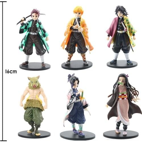 Anime Demon Slayer Kimetsu No Yaiba Figure Nezuko Kamado Tanjirou Agatsuma Zenitsu Inosuke Action Figures Pvc Model Toy Kid Gift
