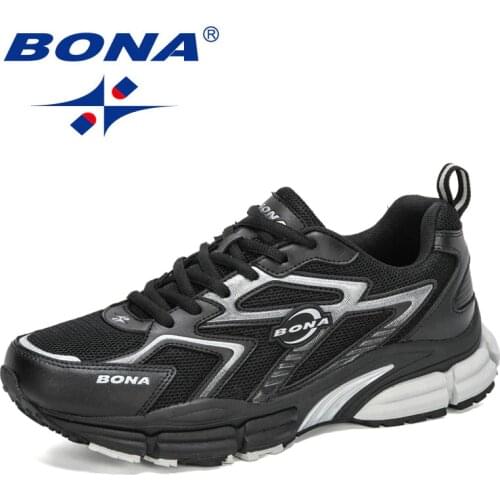 BONA 2020 New Arrival Running Shoes Men Outdoor Sports Shoes Sneakers Man Casual Nonslip Walking Flats Shoes Male Jogging Shoes