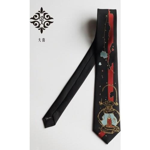Oil lamp Embroidery Hand cut Premium party tie Creative neck tie Cravate Nó no pescoço галстук width :7cm DX