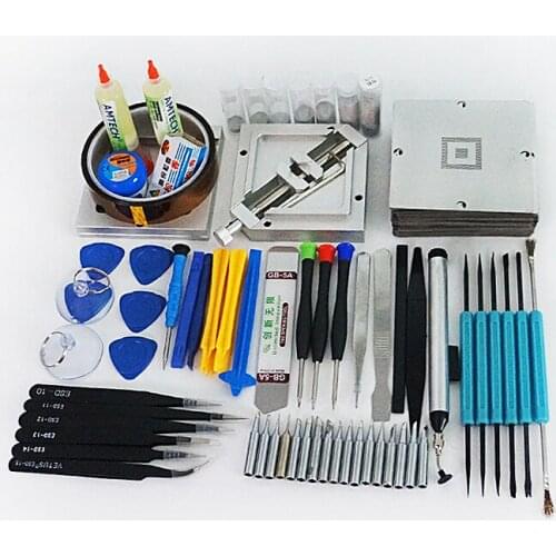 1Set BGA Reballing Directly Heat Stencils Solder Paste Tin Balls Station Steel Mesh BGA Reball Kit 90*90mm for SMT Rework Repair