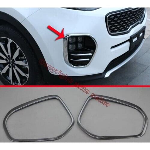 ABS Chrome Front Fog Light Lamp Cover Trim For KIA Sportage 2016 2017 2018