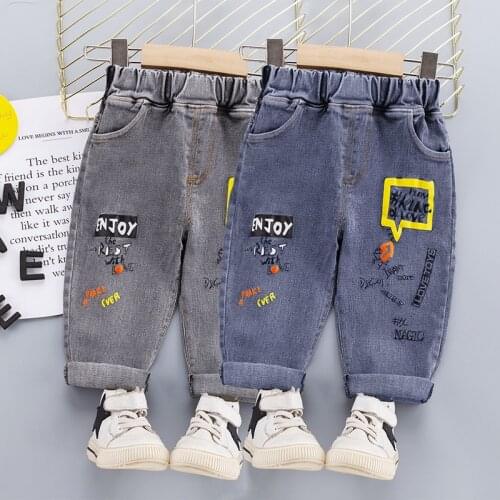 New Spring Autumn Baby Clothes Children Boys Girls Pocket Denim Long Pants Toddler Casual Jeans Infant Cotton Kids Tracksuits